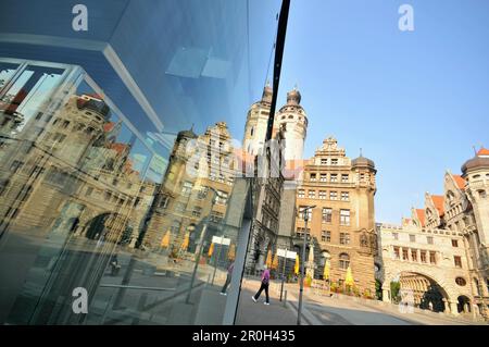 View of the Neues Rathaus, Leipzig, Saxony, Germany, Europe Stock Photo