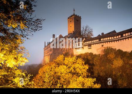 Wartburg Castle. It was during his exile at Wartburg Castle that Martin Luther translated the New Testament into German. In 1999 the site was added to Stock Photo