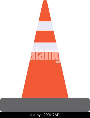 TRAFFIC CONE IN FULL COLOR, WITHOUT DELINEATION Stock Vector