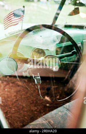 USA, California, Malibu, details of a classic Chevy pickup truck in the