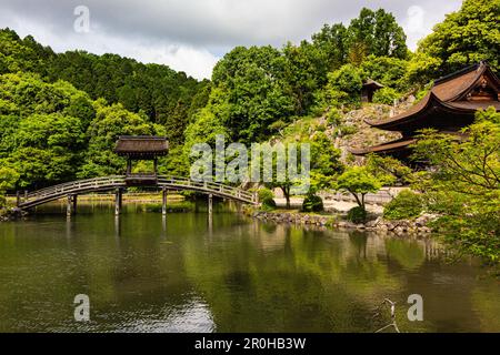 Eiho-ji is a Rinzai Zen Buddhist temple in Tajimi, Gifu and was established in 1313. The temple is a monastery known for its pond garden with a fabulo Stock Photo