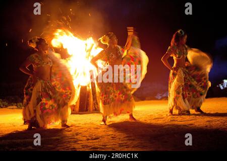 MAURITIUS, Sega dancers perform at Hotel Shanti Maurice which is located on the Southern coast of Mauritius Stock Photo