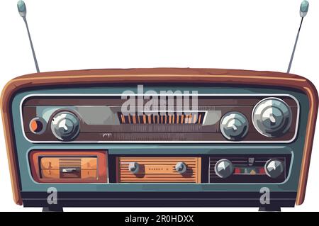 Old fashioned boom box playing nostalgic tunes isolated Stock Vector