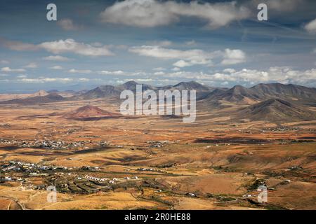 plateau North of Valle de Santa Ines, view from Mirador de Morro Velosa, Canary Islands, Fuerteventura Stock Photo