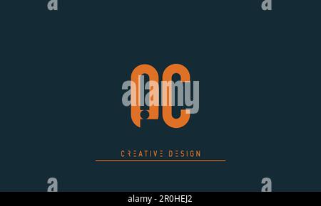 Alphabet letters Modern Creative logo PC , CP Stock Vector