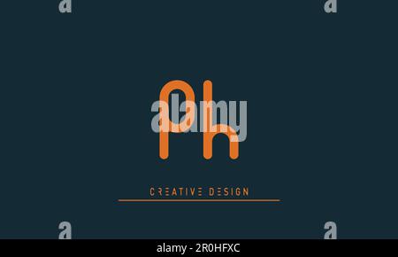 Alphabet letters Modern Creative logo PH , HP Stock Vector