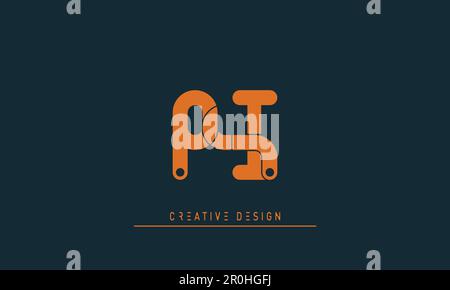 Alphabet letters Modern Creative logo PI , IP Stock Vector