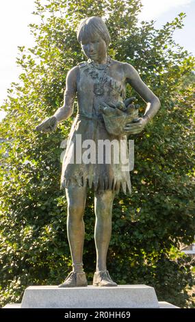 Indian Princess Pocahontas statue in Gloucester county Virginia Stock Photo