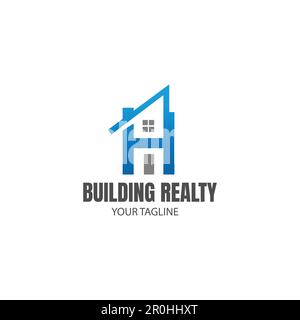 Initial Letter Logo H-H Letter With House Concept Logo Design. H letter home real estate logo for your business vector image Stock Vector