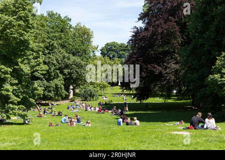 Park near the Leipzig University, Leipzig, Saxony, Germany Stock Photo