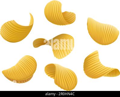 Realistic potato chips Stock Vector