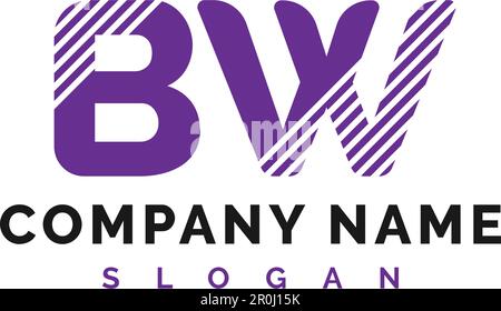BW Logo Design. BW Letter Logo Icon Vector Illustration - Vector Stock Vector
