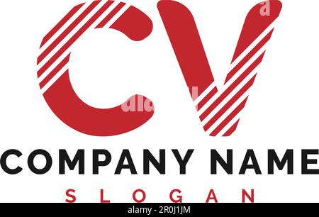CV Letter Logo Design. CV letter logo Vector Illustration - Vector Stock Vector