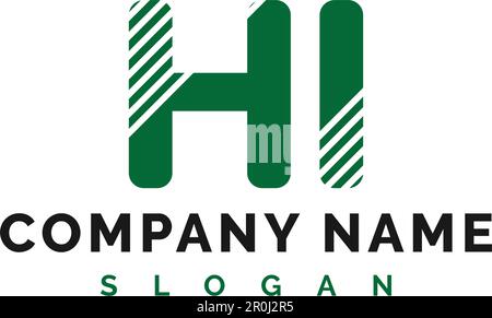 HI Letter Logo Design. HI letter logo Vector Illustration - Vector Stock Vector