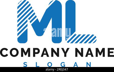 ML Letter Logo Design. ML letter logo Vector Illustration - Vector Stock Vector
