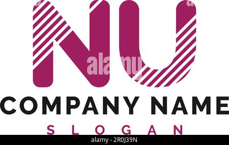 NU Letter Logo Design. NU letter logo Vector Illustration - Vector Stock Vector