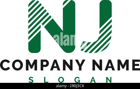 NJ Letter Logo Design. NJ letter logo Vector Illustration - Vector Stock Vector