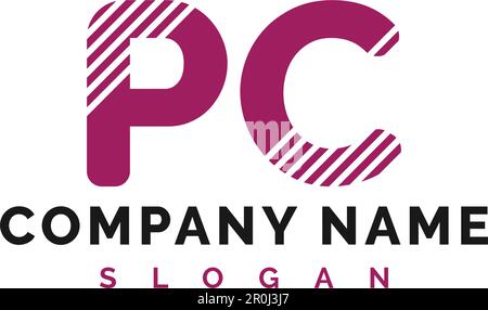 PC Letter Logo Design. PC letter logo Vector Illustration - Vector Stock Vector