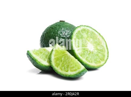 Lime closeup isolated on white background. Stock Photo