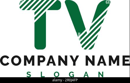 TV Letter Logo Design. TV letter logo Vector Illustration - Vector Stock Vector