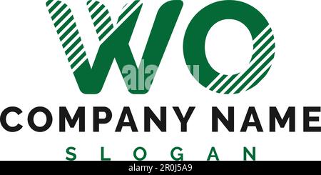 WO Letter Logo Design. WO Letter Logo Vector Illustration - Vector Stock Vector