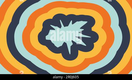 Abstract Vintage 70s background vector. Waves, swirl, rough vector texture vector illustration template Stock Vector