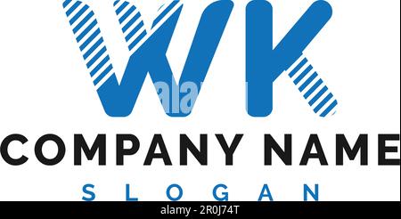 WK Letter Logo Design. WK Letter Logo Vector Illustration - Vector Stock Vector