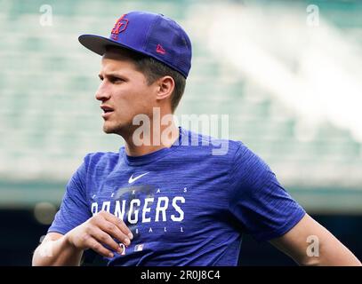 American League's Marcus Semien, of the Texas Rangers, during the MLB  All-Star baseball game against the National League in Seattle, Tuesday,  July 11, 2023. (AP Photo/Lindsey Wasson Stock Photo - Alamy