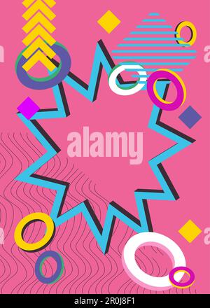 Abstract minimal geometric shapes background. Explosion geometrical graphic art pattern. Simple busy poster with random geometry. Vintage template for Stock Vector