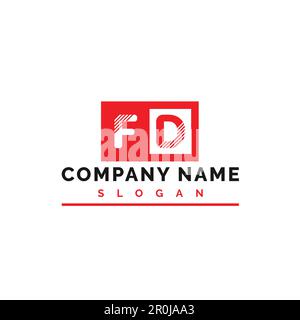 FD Letter Logo Design. FD Letter Logo Vector Illustration - Vector Stock Vector