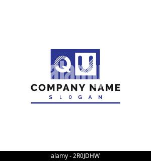 QU Logo Design. QU Letter Logo Vector Illustration - Vector Stock Vector