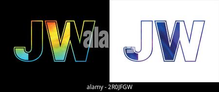 Initial letter JW logo Icon vector design template. Premium luxurious logotype for corporate business identity Stock Vector