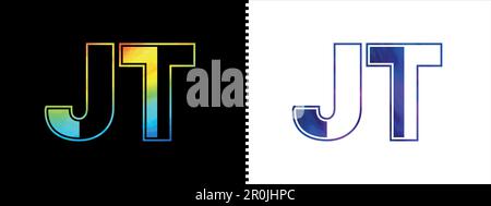 Initial letter JT logo Icon vector design template. Premium luxurious logotype for corporate business identity Stock Vector