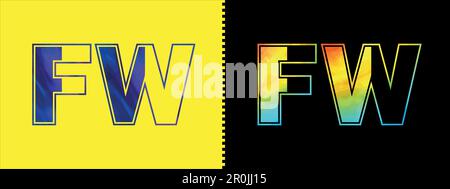 Unique FW letter logo Icon vector template. Premium stylish alphabet logo design for corporate business Stock Vector