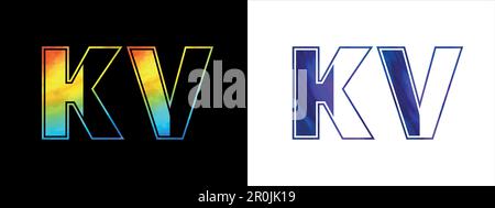 Unique KV letter logo Icon vector template. Premium stylish alphabet logo design for corporate business Stock Vector