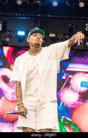 Las Vegas, USA. 06th May, 2023. Chris Brown during the Lovers & Friends Music Festival on May 6, 2023, in Las Vegas, Nevada (Photo by Daniel DeSlover/Sipa USA) Credit: Sipa USA/Alamy Live News Stock Photo