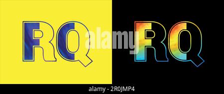 Unique RQ letter logo Icon vector template. Premium stylish alphabet logo design for corporate business Stock Vector