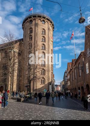 The Round Tower medieval gun tower for cannons with ramp in Copenhagen Stock Photo