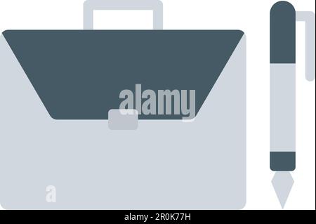 Briefcase and Pen icon vector image. Suitable for mobile application web application and print media. Stock Vector