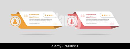 Minimalist client feedback or customer review template design element for a website Stock Vector