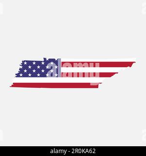 Tennessee map shape, united states of america. Flat concept icon symbol vector illustration . Stock Vector