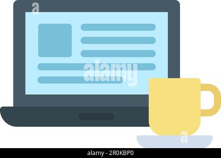 Coffee and Work icon vector image. Suitable for mobile application web application and print media. Stock Vector