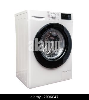 Appliances Washing machine on a white background isolated. Stock Photo