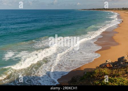 coastline and beach, Cabo de Trafalgar, near Los Canos de Meca, near Vejer de la Frontera, Costa de la Luz, Atlantic Ocean, Cadiz province, Andalucia, Stock Photo