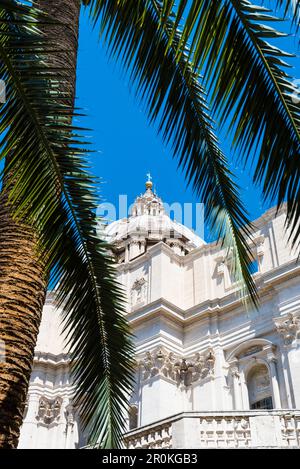 The dome of the St. Peter's Basilica Basilica di San Pietro seen from the German cemetery Campo Santo Teutonico, Rome, Latium, Italy Stock Photo