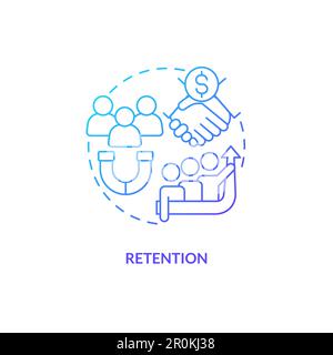 Retention blue gradient concept icon Stock Vector