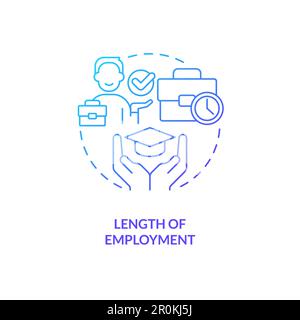 Length of employment blue gradient concept icon Stock Vector