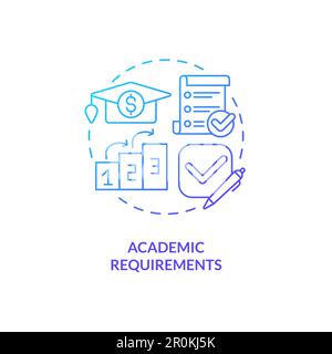 Academic requirements blue gradient concept icon Stock Vector