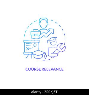 Course relevance blue gradient concept icon Stock Vector