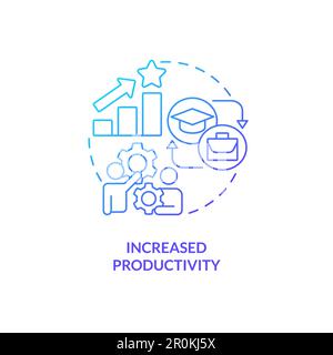 Increased productivity blue gradient concept icon Stock Vector